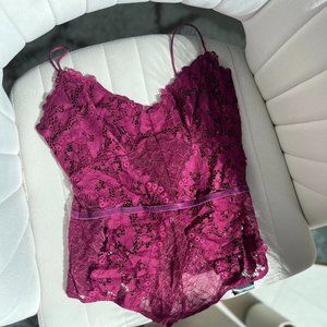 Guess Bodysuit Lace Tanktop Purple